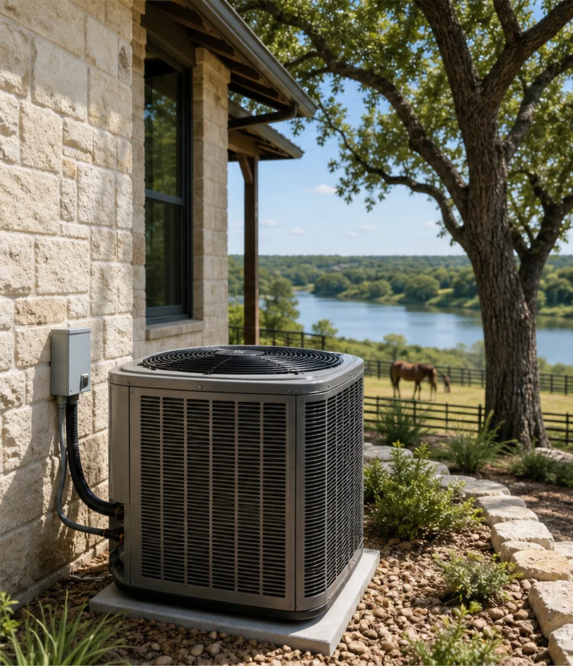 HVAC referral guidance for Pecan Plantation homes with river, equestrian, airstrip, and large-lot comfort needs.